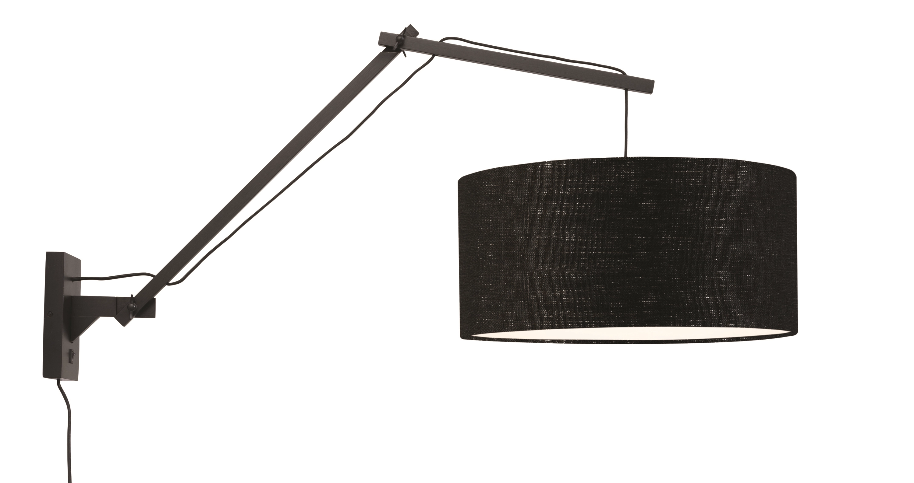 Een Wandlamp Andes bamboe zw. kap 47x23cm ecolin zw L koop je bij Meubels and More