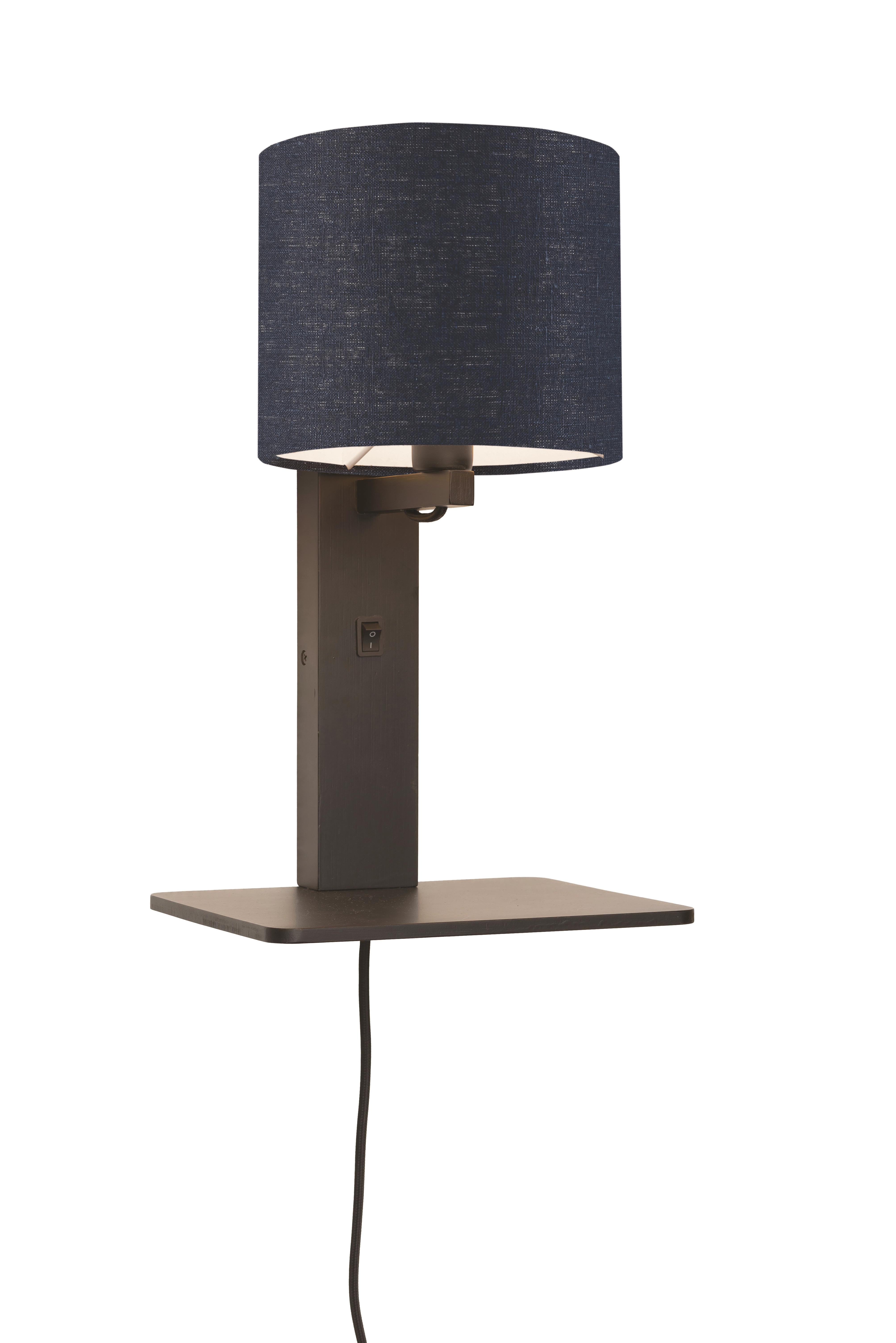 Een Wandlamp Andes bamboe zw plank kap 18x15cm ecolin bl.denim koop je bij Meubels and More