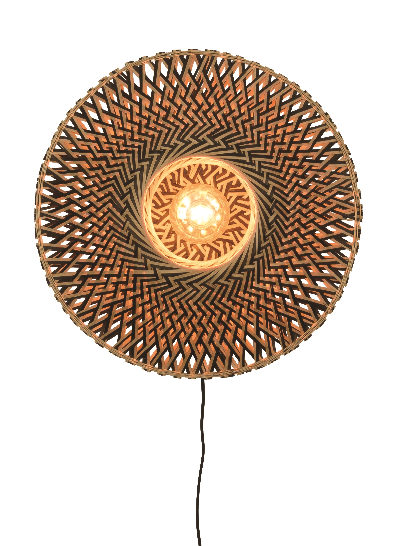 Een Wandlamp Bali bamboe dia.44x12cm zwart naturel S koop je bij Meubels and More