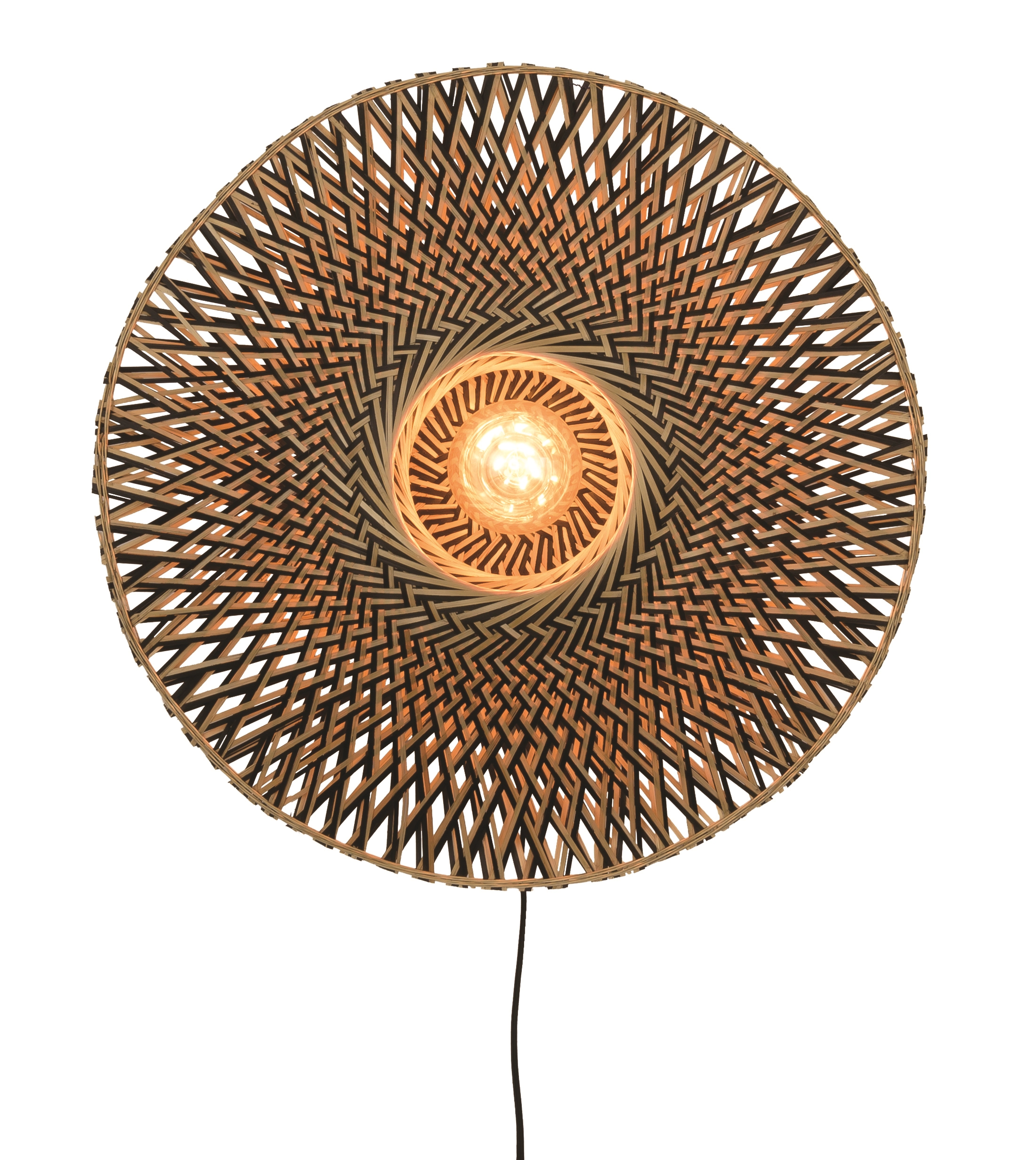 Een Wandlamp Bali bamboe dia.60x15cm zwart naturel M koop je bij Meubels and More