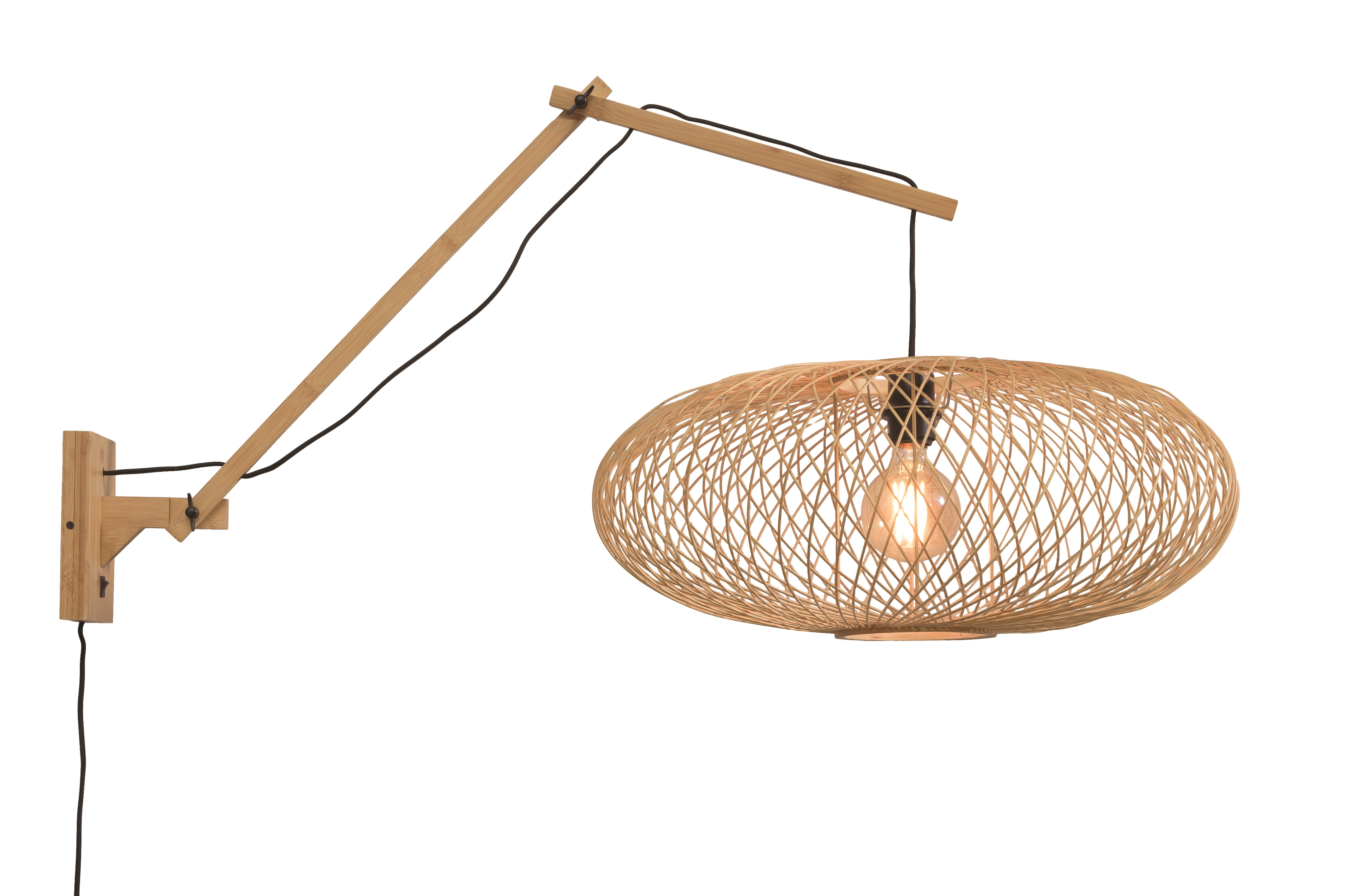 Een Wandlamp Cango naturel kap dia.60x25cm naturel L koop je bij Meubels and More