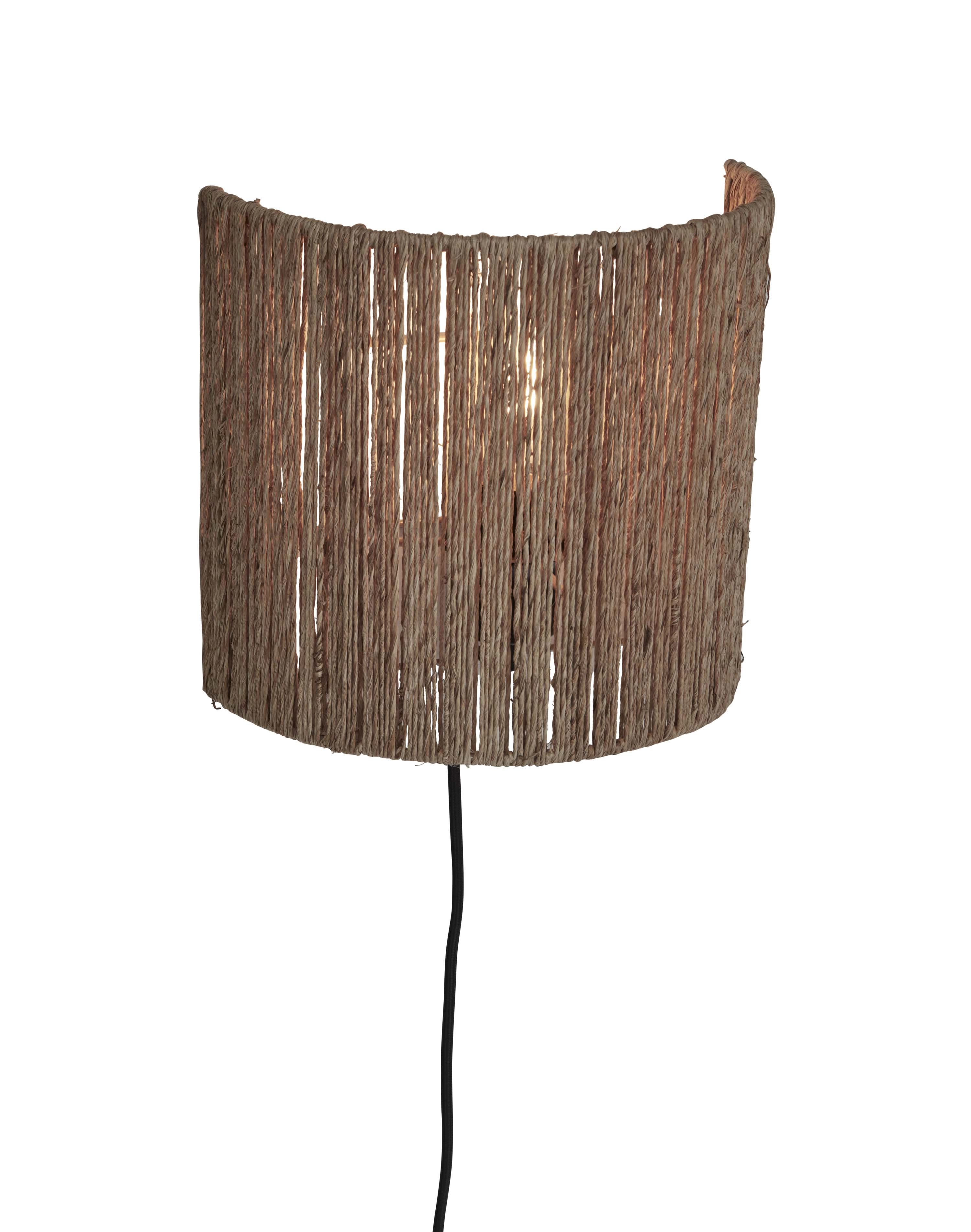 Een Wandlamp Iguazu jute halfrond h.22x25cm naturel S koop je bij Meubels and More