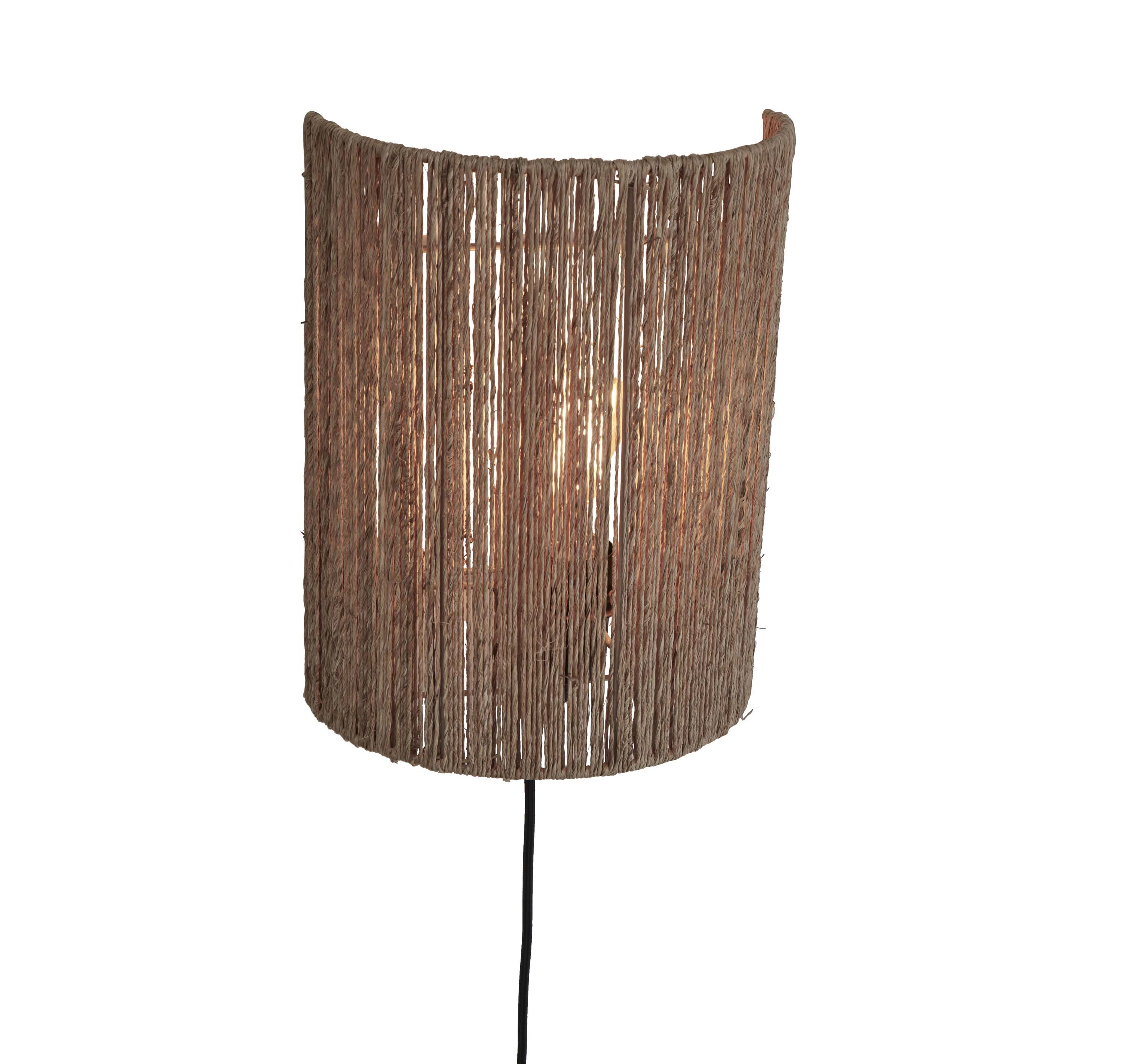 Een Wandlamp Iguazu jute halfrond h.32x25cm naturel L koop je bij Meubels and More