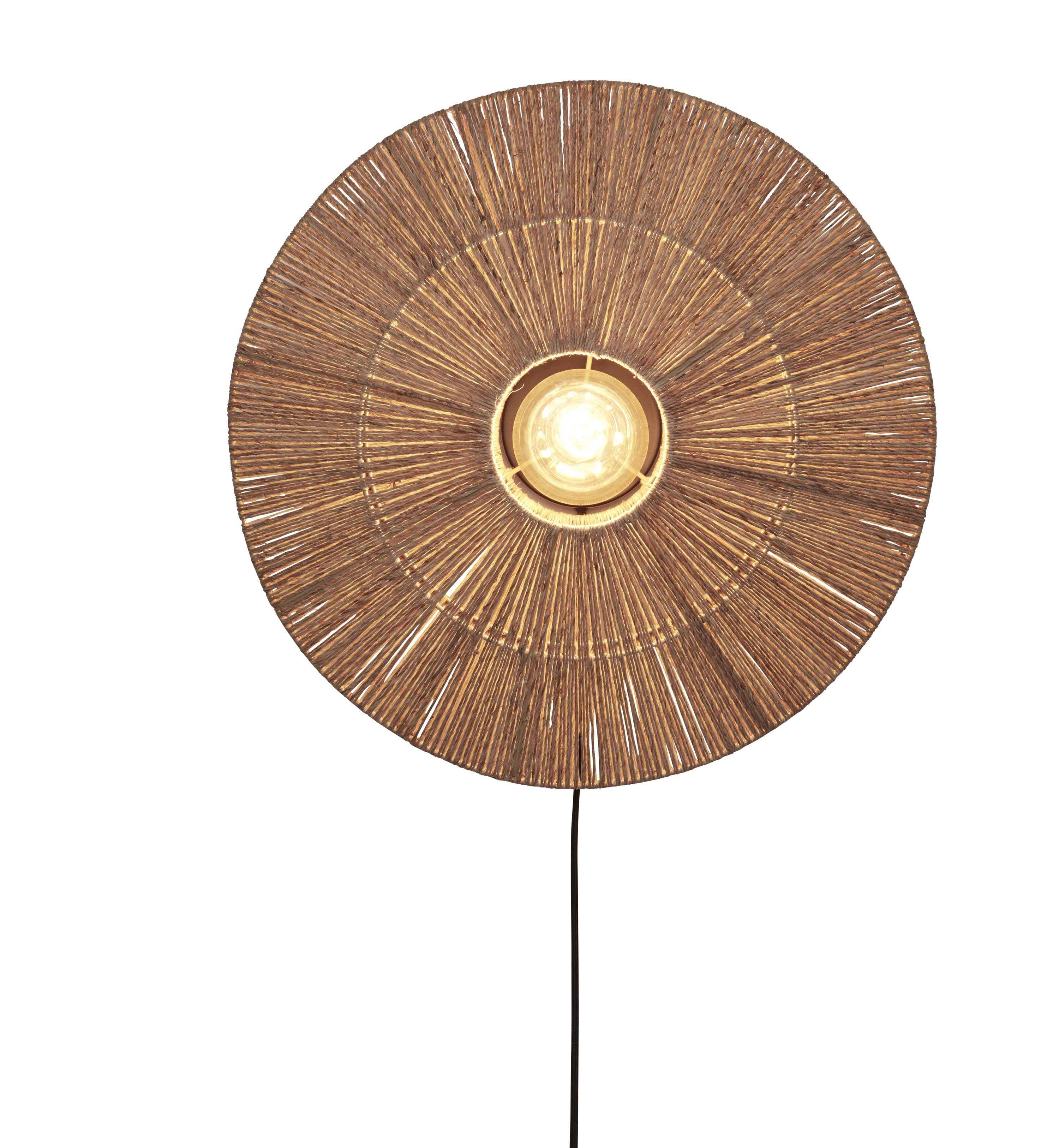 Een Wandlamp Iguazu jute schijf L dia.55xh.14cm naturel koop je bij Meubels and More