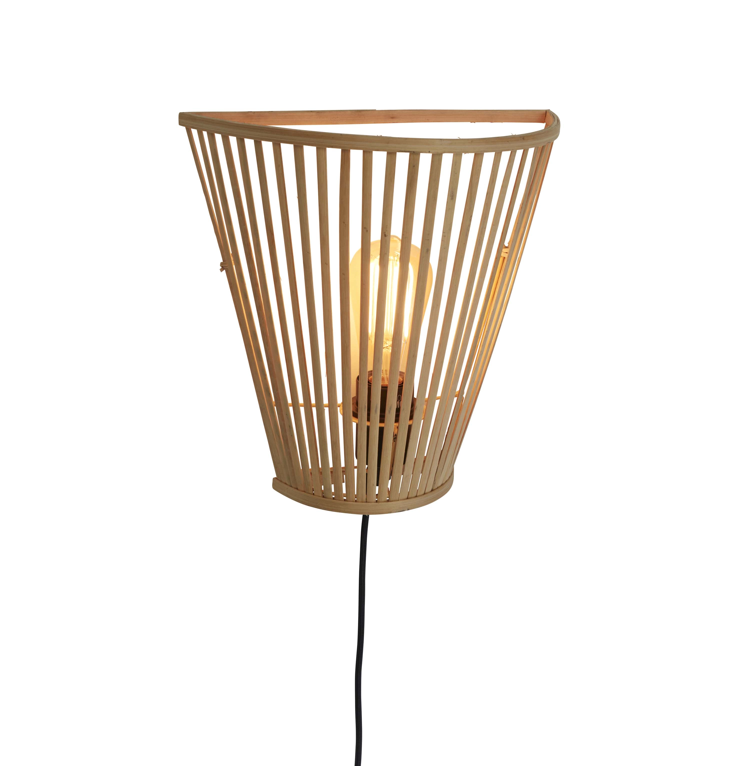 Een Wandlamp Merapi bamboe tapered 30xh.30cm naturel koop je bij Meubels and More