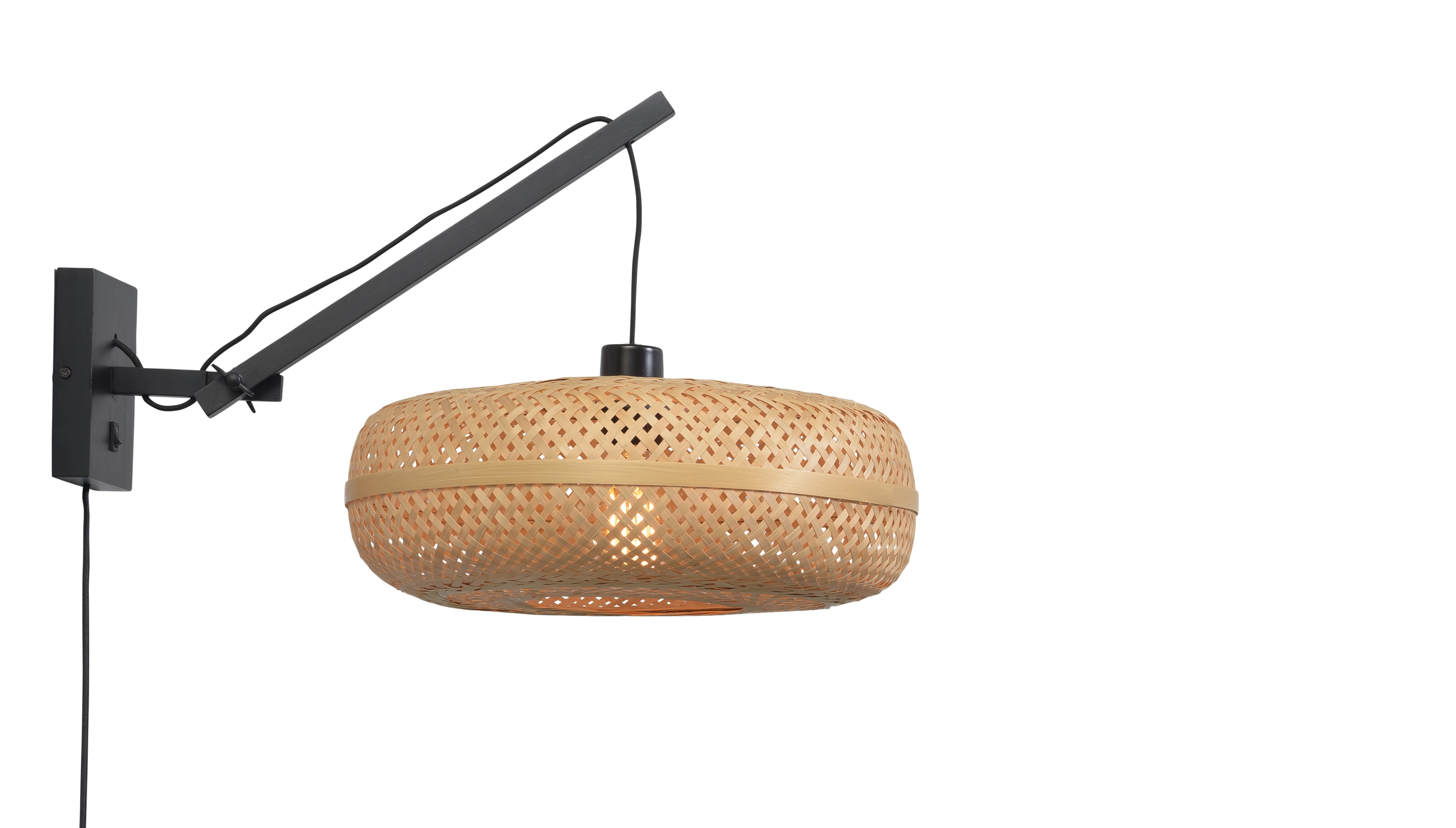 Een Wandlamp Palawan bamboe zw. kap 40x15cm naturel S koop je bij Meubels and More