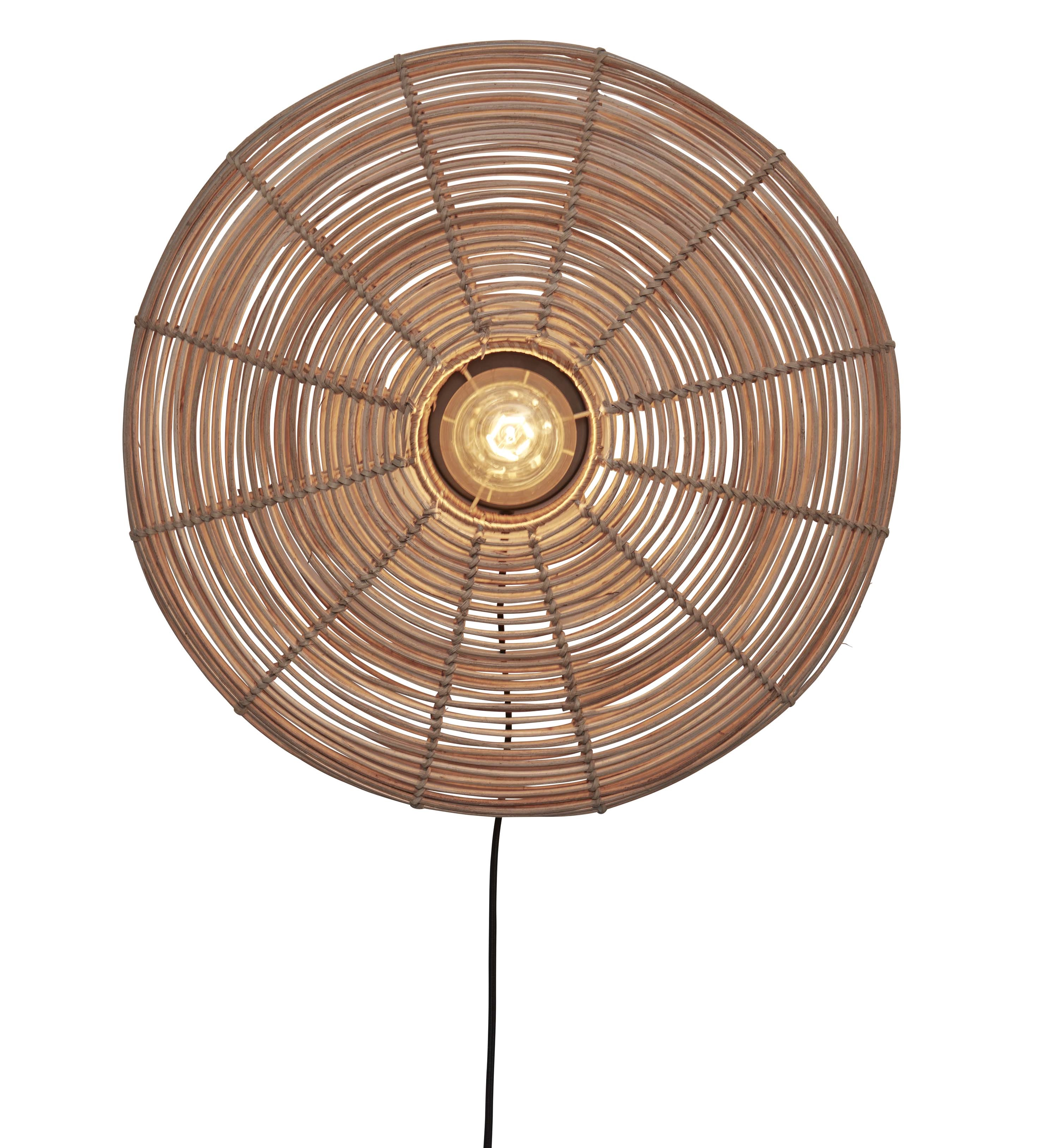 Een Wandlamp Tanami rotan schijf L dia.55xh.14cm naturel koop je bij Meubels and More