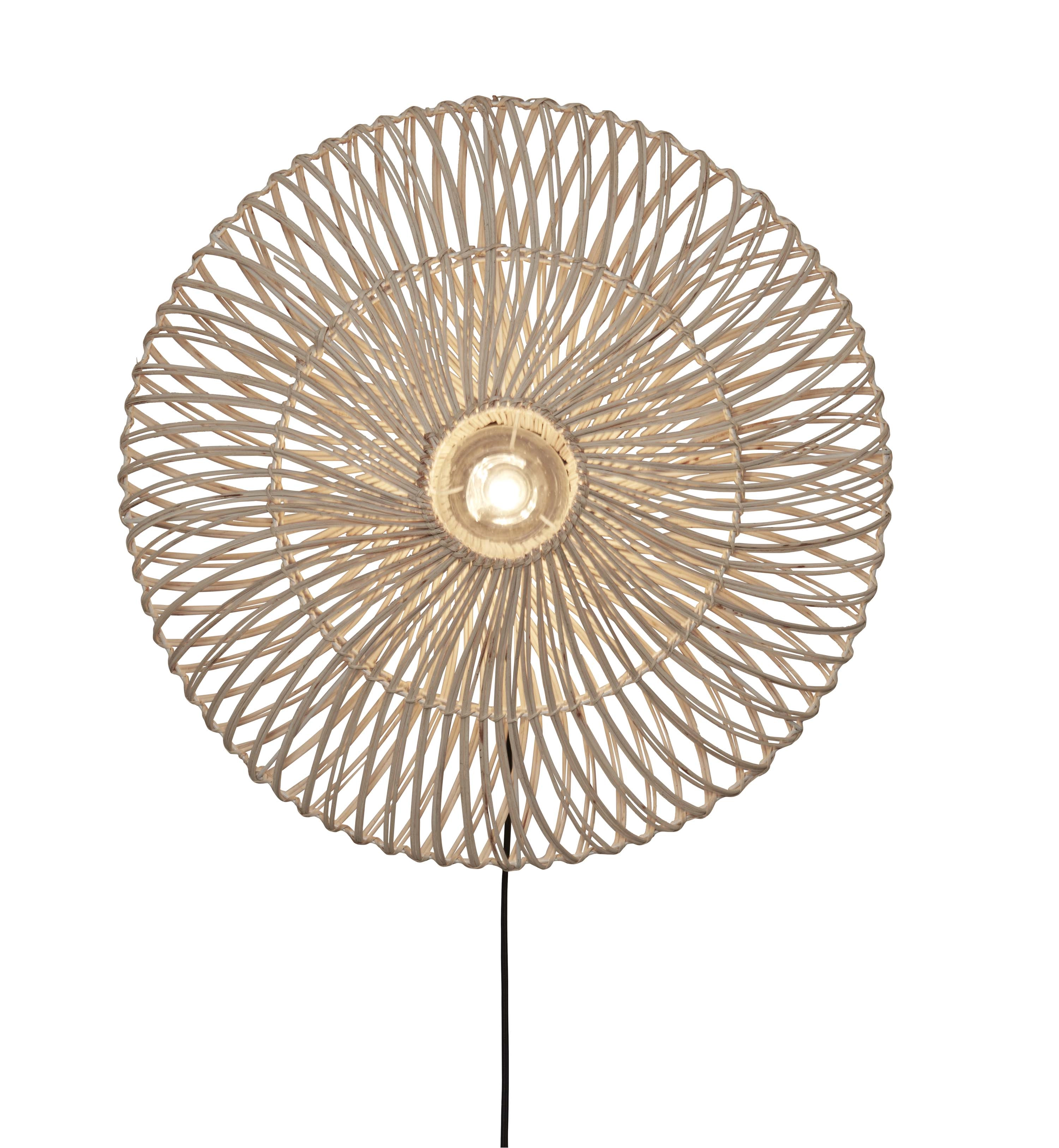 Een Wandlamp Zanzibar L rotan plat dia.55xh.14cm wit koop je bij Meubels and More