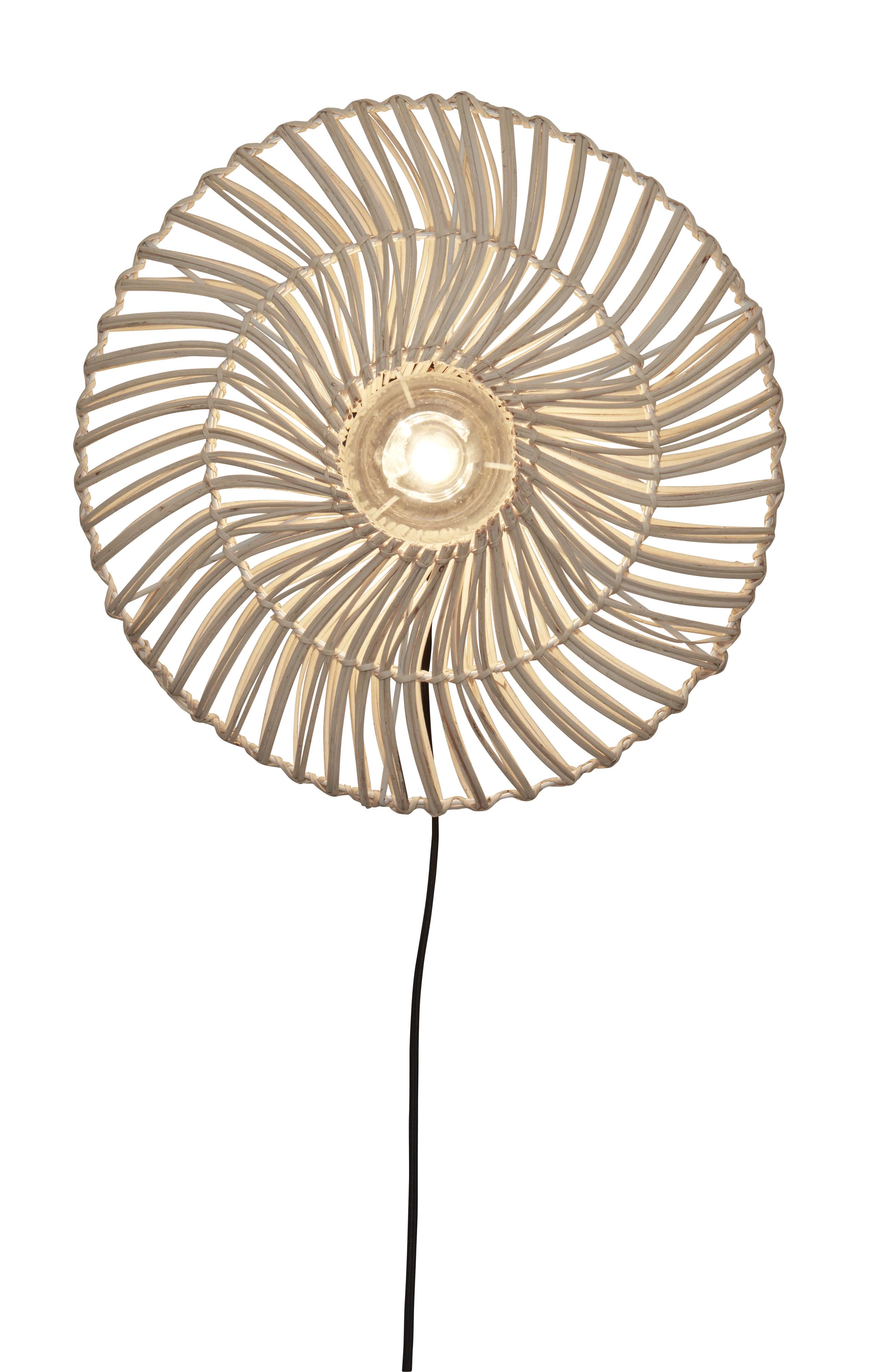 Een Wandlamp Zanzibar S rotan plat dia.40xh.12cm wit koop je bij Meubels and More