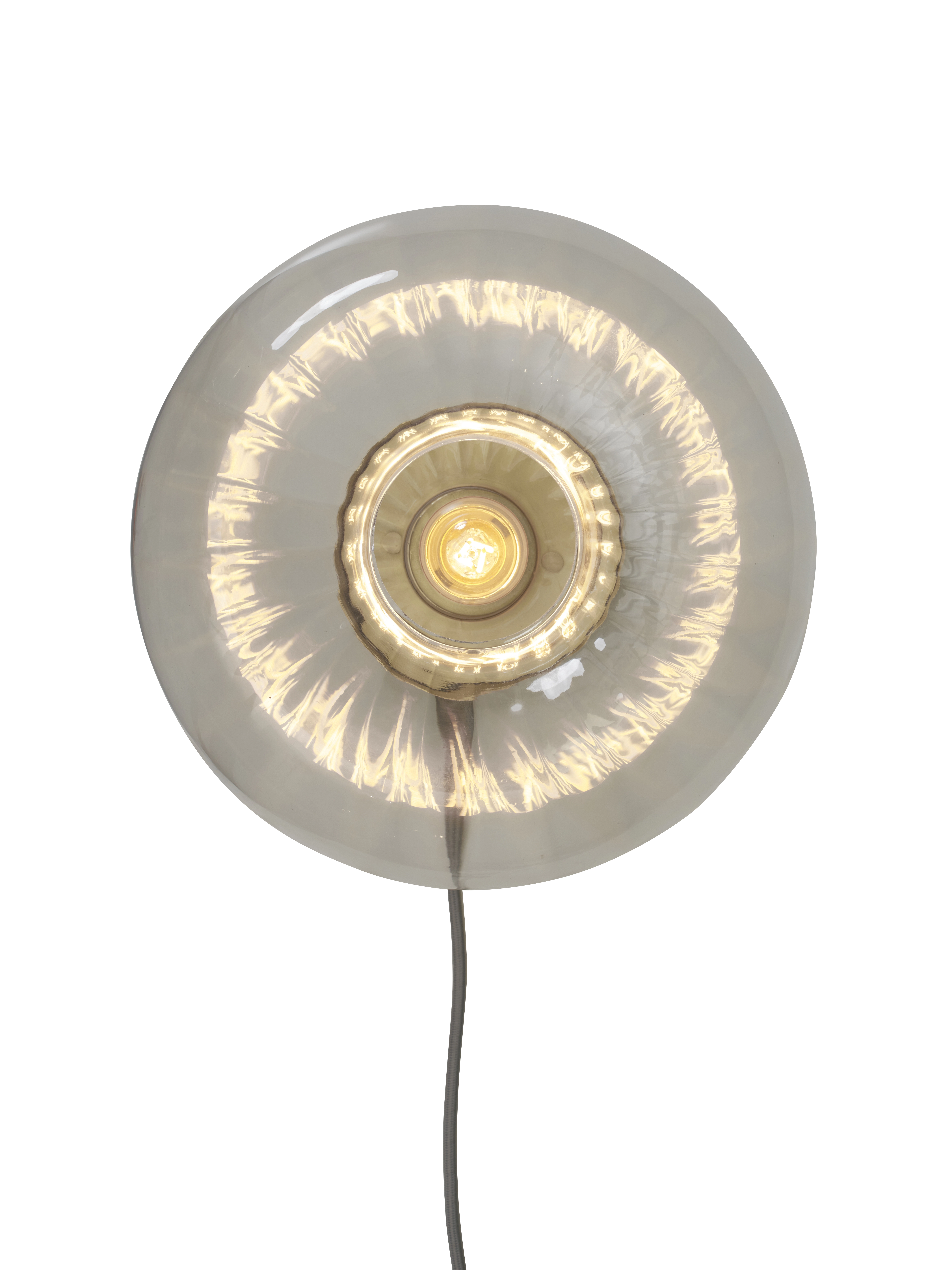 Een Wandlamp glas Brussels rond dia.27x14cm goud transparant koop je bij Meubels and More