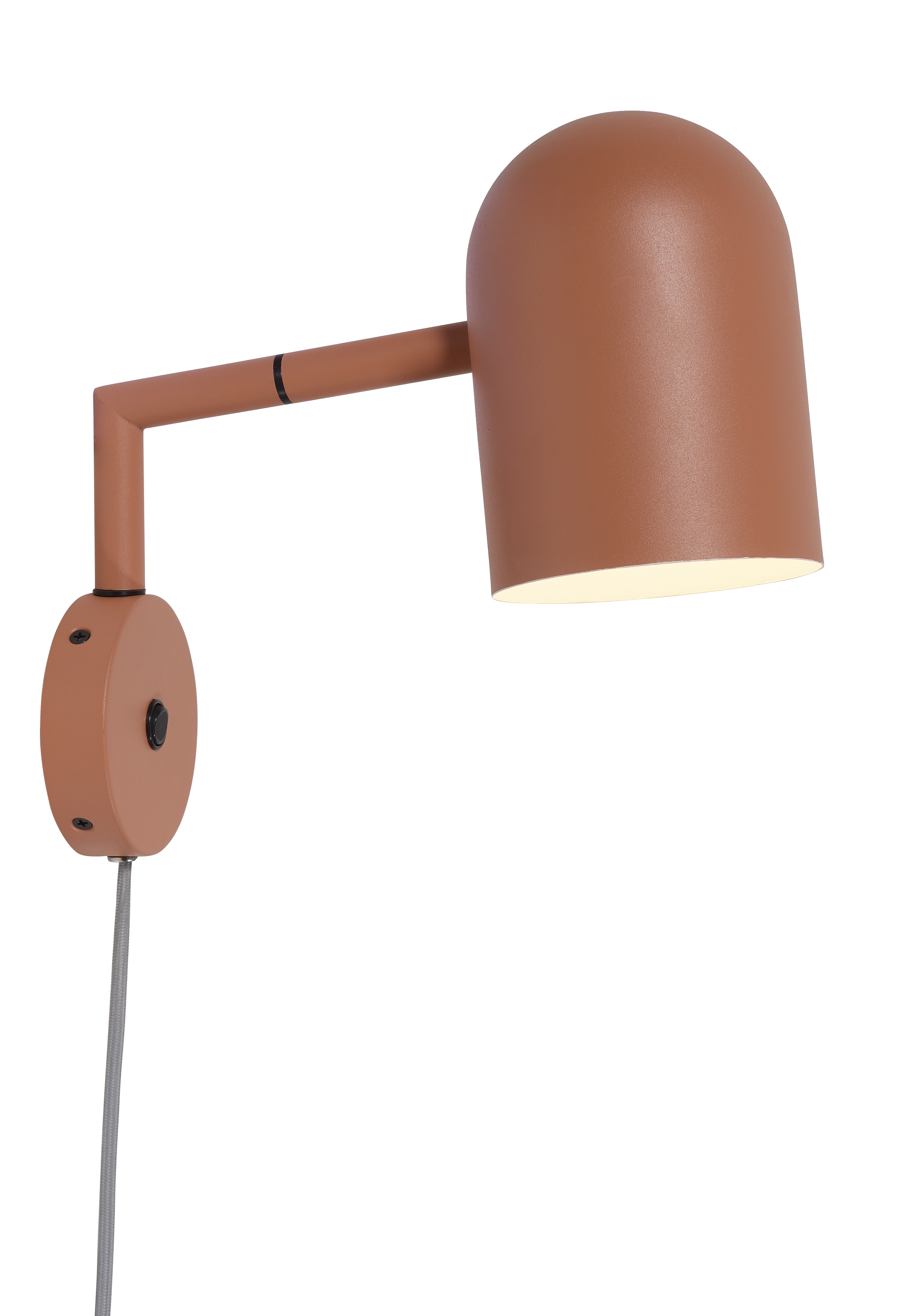 Een Wandlamp ijzer Marseille h.26.5cm kap rond h.17x12cm terra koop je bij Meubels and More