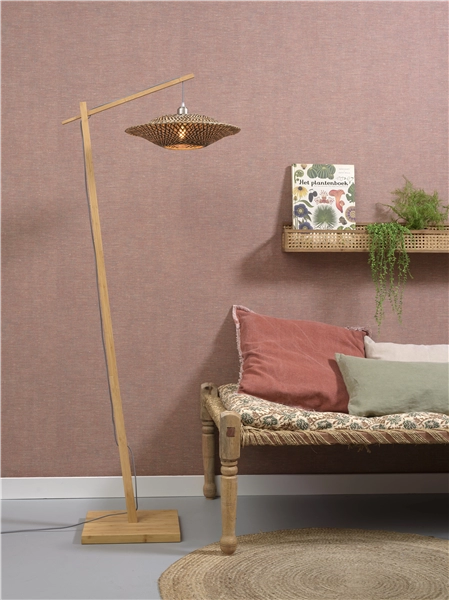 Een Vloerlamp Bali bamboe nat h.176cm kap dia.44x12cm naturel zwart M koop je bij Meubels and More