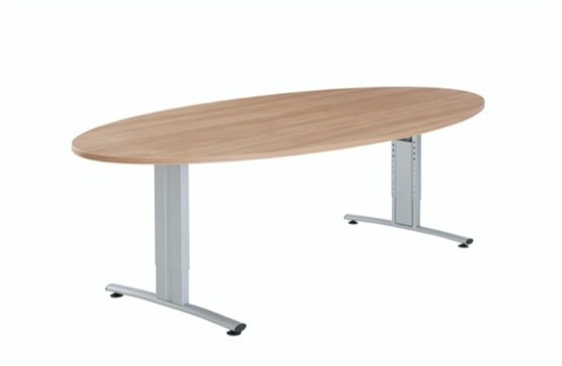 Een Vergadertafel Basic ellipsvorm 240x120cm instelbaar 62-86cm koop je bij Meubels and More