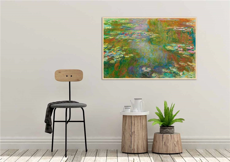 Een Wanddecoratie Lily Pond 148x98cm Forex met blanke lijst koop je bij Meubels and More