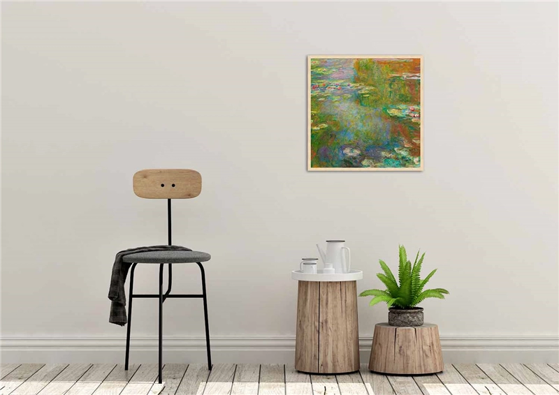 Een Wanddecoratie Lily Pond 74x74cm Forex met blanke lijst koop je bij Meubels and More