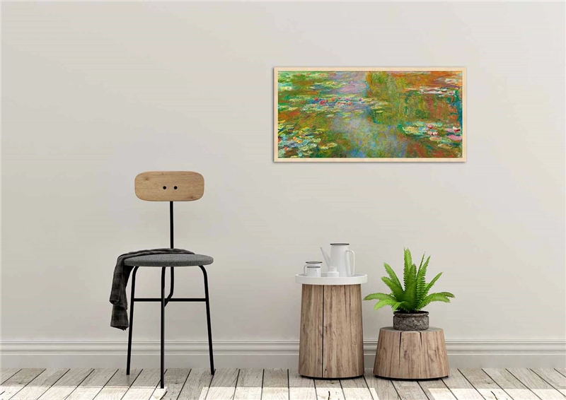 Een Wanddecoratie Lily Pond 98x48cm Forex met blanke lijst koop je bij Meubels and More