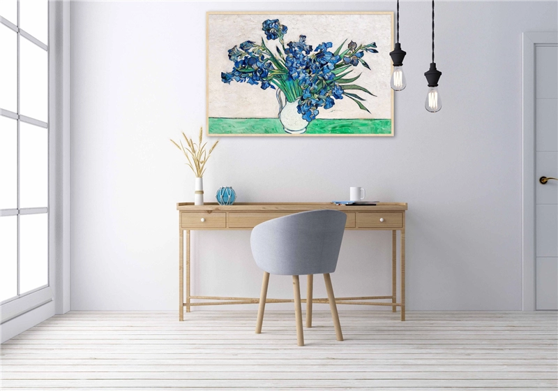 Een Wanddecoratie Irises by Vincent van Gogh 148x98cm Forex met blanke lijst koop je bij Meubels and More