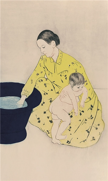 Een Wanddecoratie The Bath of Mary Cassatt 70x118cm Dibond wit koop je bij Meubels and More