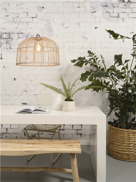 Een Hanglamp Borneo bamboe rond dia.52xh.32cm enkel kap naturel L koop je bij Meubels and More