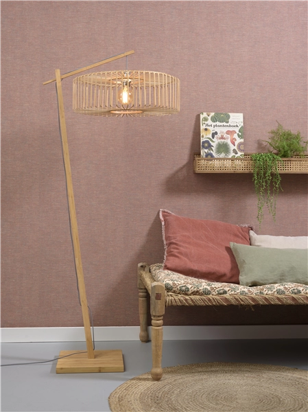 Een Vloerlamp Bromo bamboe nat h.176cm kap dia.40x18cm nat S koop je bij Meubels and More