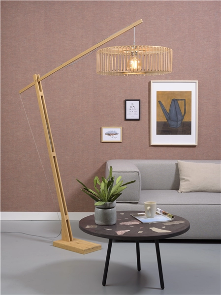 Een Vloerlamp Bromo bamboe nat.h.207cm kap 60x18cm nat L koop je bij Meubels and More