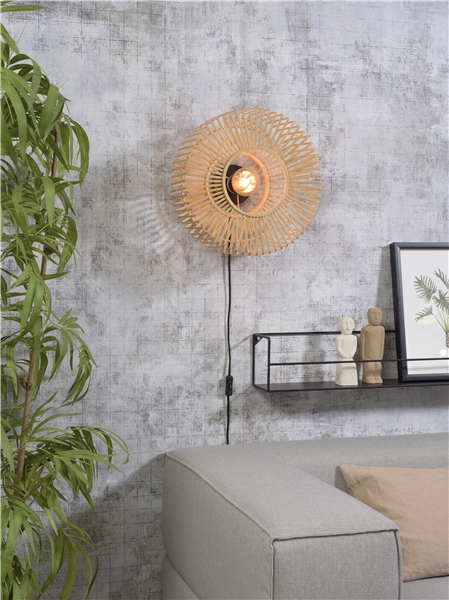 Een Wandlamp Bromo bamboe rond dia.40x18cm naturel S koop je bij Meubels and More