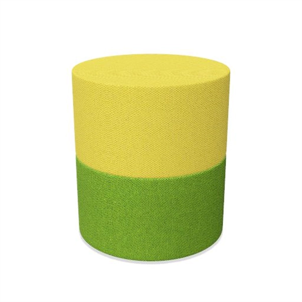 Een Poef Roller bicolor stof geel/groen koop je bij Meubels and More