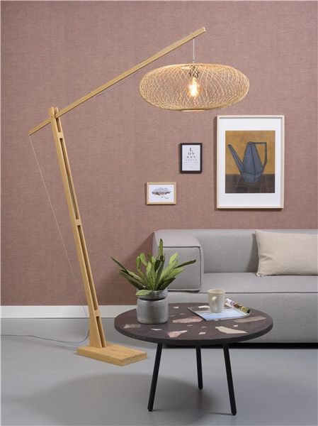 Een Vloerlamp Cango bamboe nat.h.207cm kap 60x25cm naturel koop je bij Meubels and More