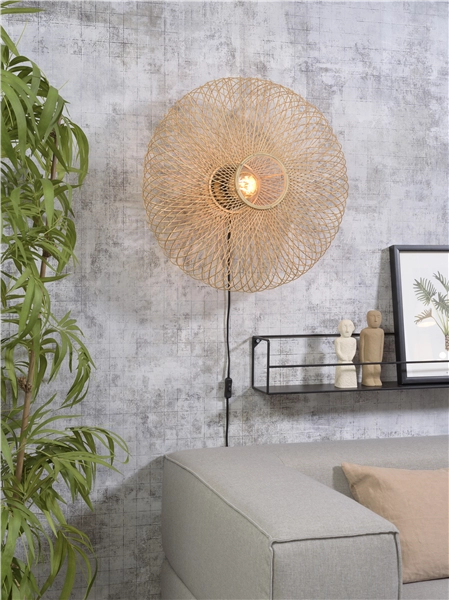 Een Wandlamp Cango bamboe ellips dia.60x25cm naturel koop je bij Meubels and More