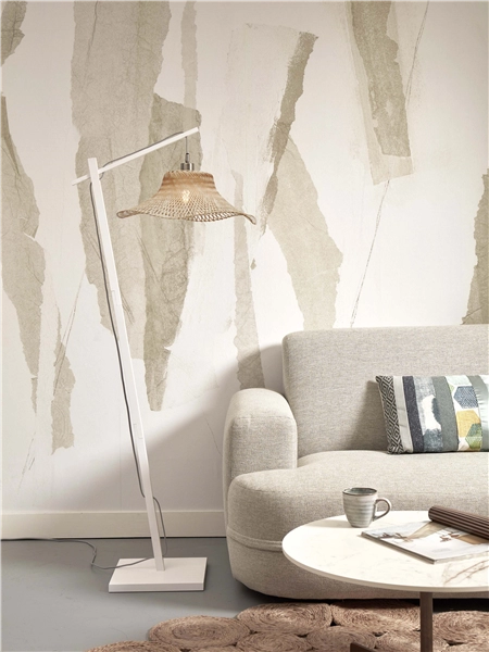 Een Vloerlamp Ibiza S bamboe wavy wit h.150cm kap 50x15cm nat. koop je bij Meubels and More