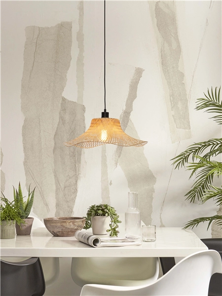 Een Hanglamp Ibiza bamboe wavy dia.50xh.15cm naturel S koop je bij Meubels and More