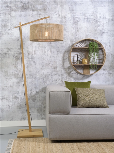 Een Vloerlamp Iguazu bamboe jute naturel h.176cm kap 50x22cm naturel S koop je bij Meubels and More