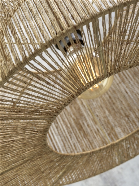 Een Hanglamp Iguazu jute rond recht dia.60x25cm naturel L koop je bij Meubels and More