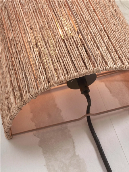 Een Wandlamp Iguazu jute halfrond h.22x25cm naturel S koop je bij Meubels and More