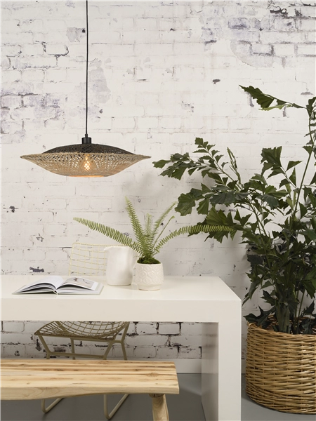 Een Hanglamp Kalimantan bamboe plat dia.44xh.12cm S koop je bij Meubels and More