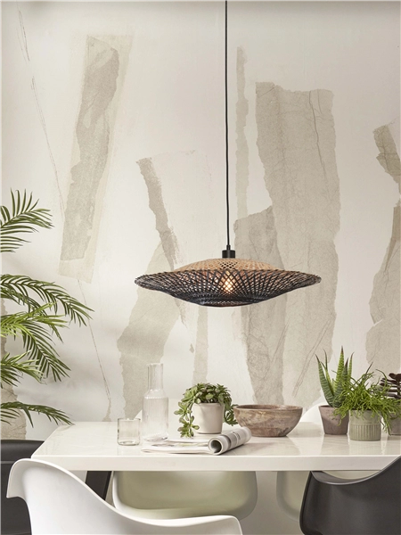 Een Hanglamp Kalimantan bamboe dia.60x15cm naturel zwart M koop je bij Meubels and More