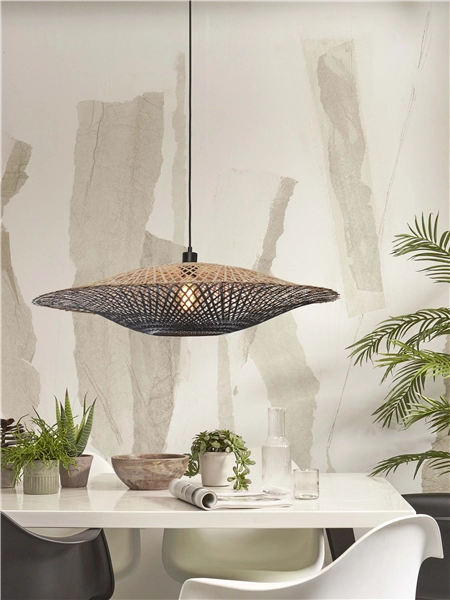 Een Hanglamp Kalimantan bamboe dia.87x20cm naturel zwart L koop je bij Meubels and More