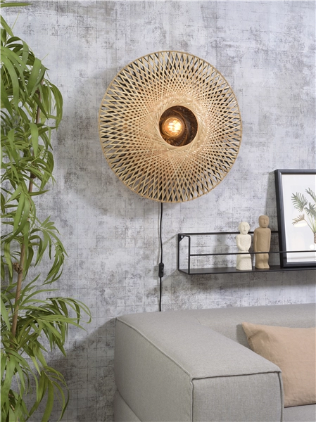 Een Wandlamp Kalimantan bamboe plat dia.60xh.15cm M koop je bij Meubels and More