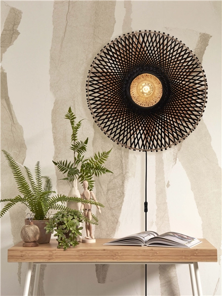 Een Wandlamp Kalimantan bamboe dia.60x15cm naturel zwart M koop je bij Meubels and More