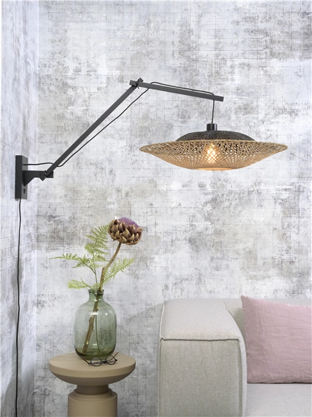 Een Wandlamp Kalimantan bamb zw. kap horiz 60x15cm z n L koop je bij Meubels and More