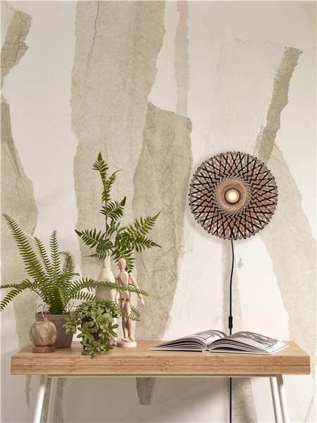 Een Wandlamp Kalimantan XS bamboe dia.30x8cm zw naturel koop je bij Meubels and More