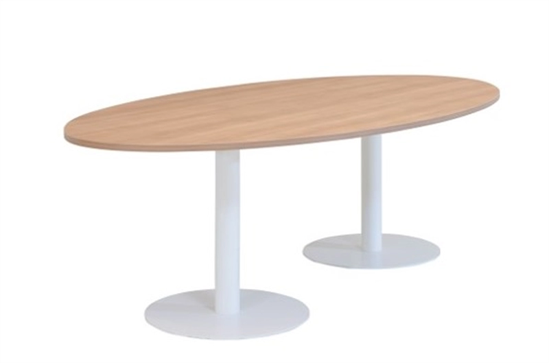 Een Kolom tafel ellipsvorm 240x100/120cm 2 ronde voeten 50cm vaste hoogte 75 cm koop je bij Meubels and More