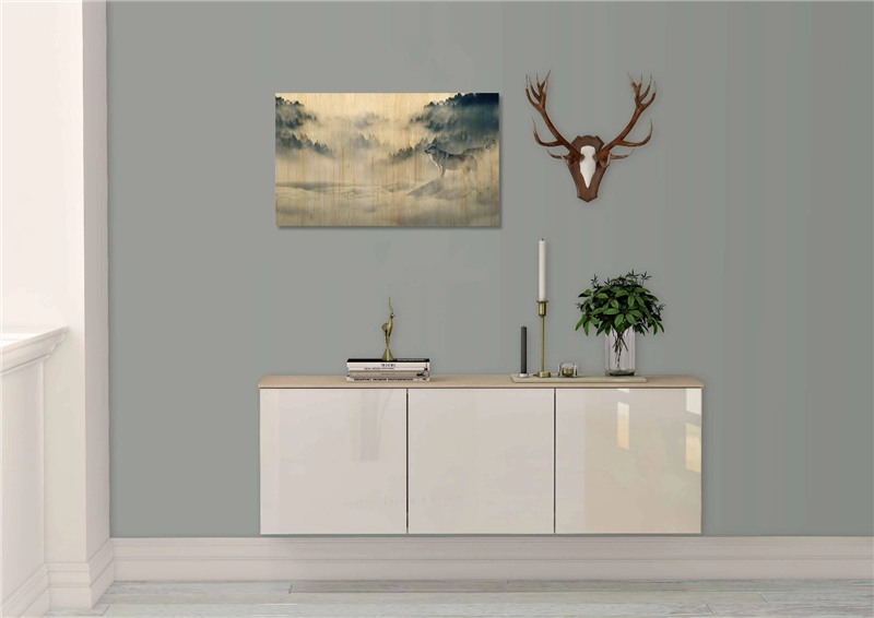 Een Wanddecoratie European Wildlife 006 118x70cm Hout met leren lussen koop je bij Meubels and More