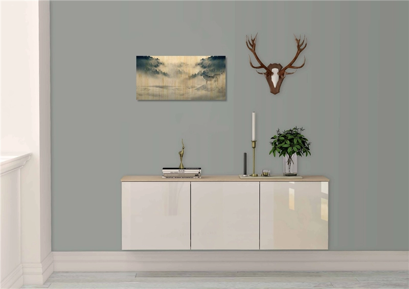 Een Wanddecoratie European Wildlife 006 98x48cm Hout met leren lussen koop je bij Meubels and More