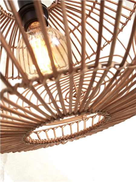 Een Vloerlamp Madeira bamboe wit h.176cm kap rotan dia.48xh.30cm nat. koop je bij Meubels and More