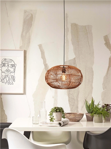 Een Hanglamp Madeira rotan kap dia.48xh.30cm naturel koop je bij Meubels and More