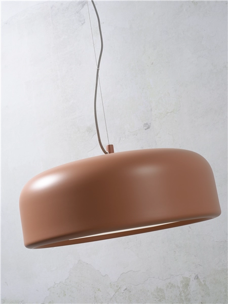 Een Hanglamp aluminum Marseille rond dia.48.5xh.17.5cm terra koop je bij Meubels and More