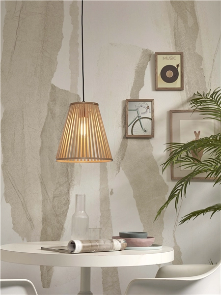 Een Hanglamp Merapi bamboe tapered 30xh.30cm naturel S koop je bij Meubels and More