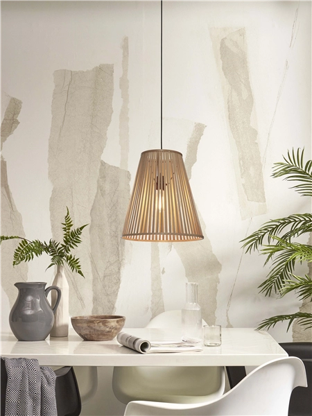 Een Hanglamp Merapi bamboe tapered 40xh.42cm naturel L koop je bij Meubels and More