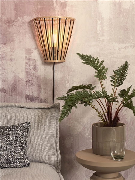 Een Wandlamp Merapi bamboe tapered 30xh.30cm zw nat. koop je bij Meubels and More